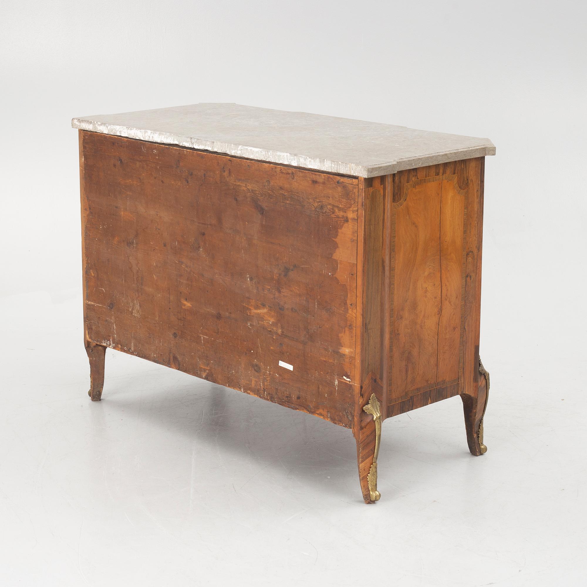 A Gustavian parquetry commode by M. Engström (master in Stockholm 1758-97).