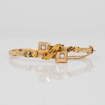 ARMBAND, troligen med sötvattenspärlor och filigranarbete, Turku, Finland, 1884.