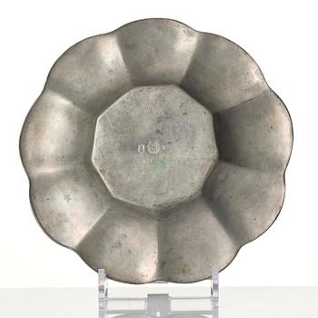 Estrid Ericson, a pewter dish, model "A 45", Firma Svenskt Tenn, Stockholm, 1925.