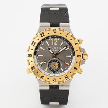Bvlgari, Diagono GMT, wristwatch, 40 mm.