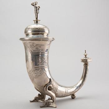 A Danish silver drinking horn 1901, total weight ca 920 gr.