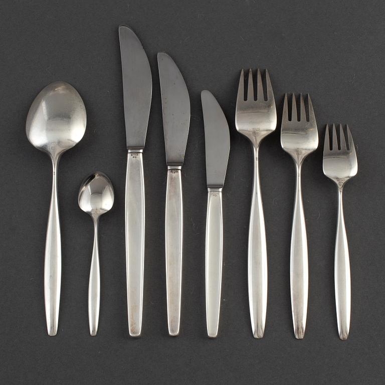 TIAS ECKHOFF, a 47-piece 'Cypress' sterling silver cutlery set from Georg Jensen, Denmark.
