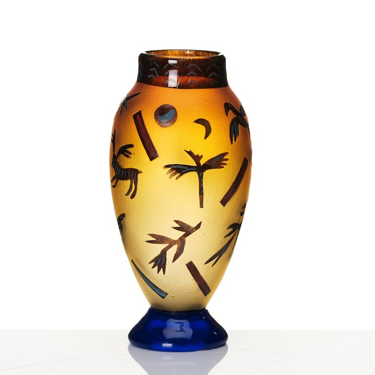 Ulrica Hydman-Vallien, a unique 'jewel glass' vase, Kosta Sweden.