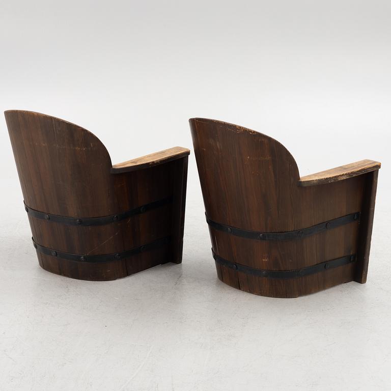 Åby Möbelfabrik, sports cabin furniture, armchairs, a pair, "Lövåsen", 1930s/40s.