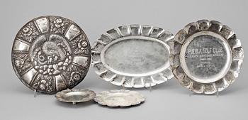 FAT, 5 st olika, silver, Mexico, 1900-tal. Totalvikt ca 700 gram.