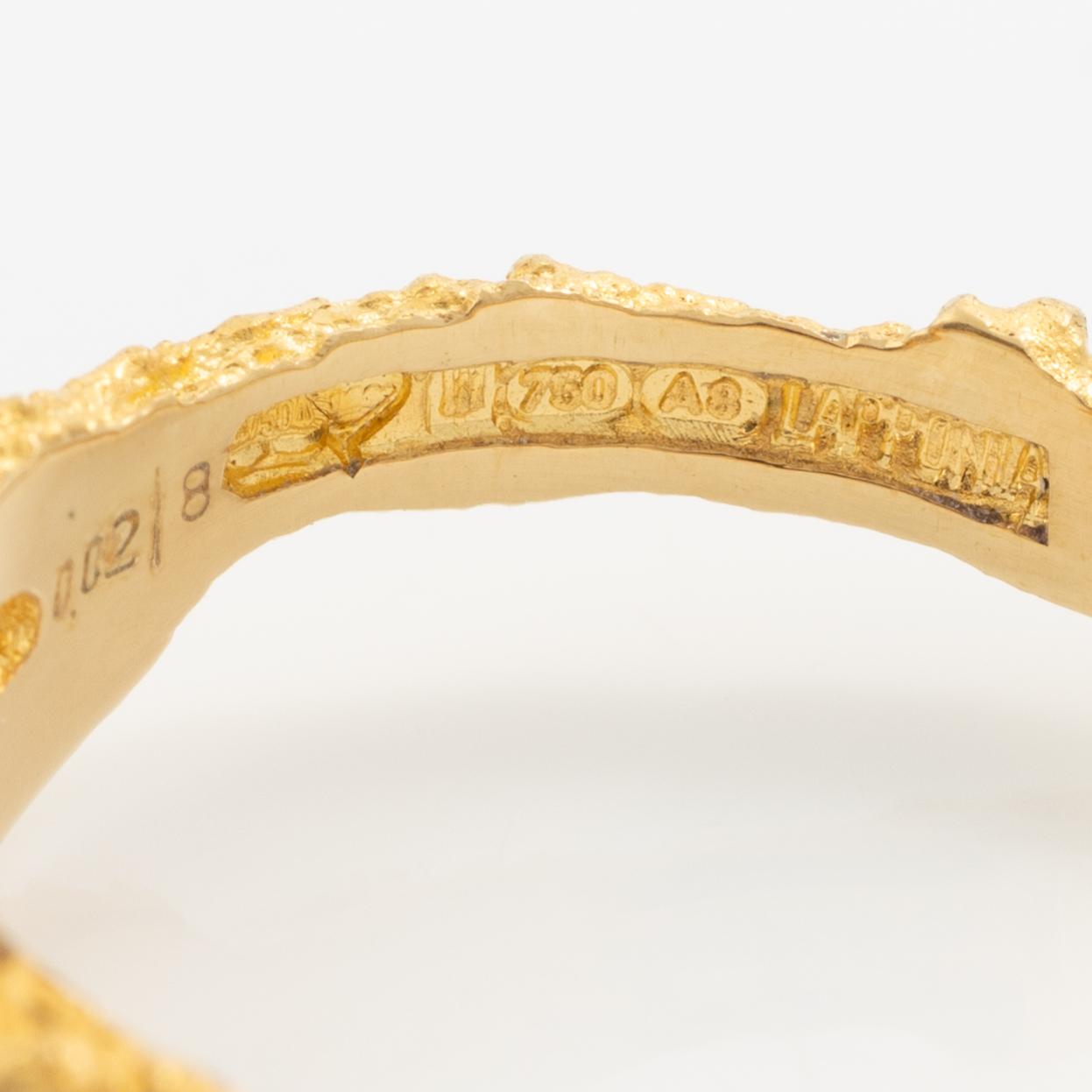 Björn Weckström, ring, 18K gold with an octagon-cut diamond, Finland 1978.