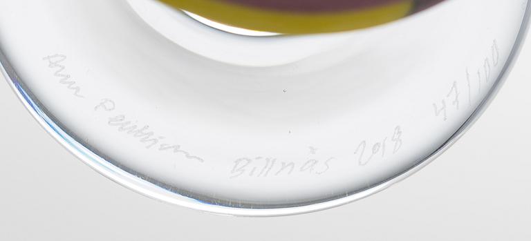 Anu Penttinen, an art glass signed Anu Penttinen Billnäs  2018 47/100.