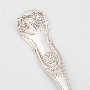 Bestick, 30 delar, silver, "Engelsk snäck", bl a JE Torsk, Stockholm 1862.