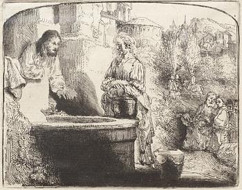 374. Rembrandt Harmensz van Rijn, "Christ and the woman of Samaria".