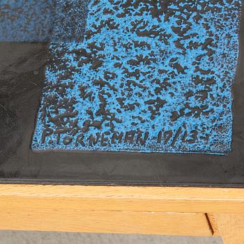 Algot Törneman & David Rosén, coffee table, "blue square", Triva, Nordiska Kompaniet, 1950s.