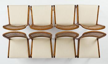 Axel Larsson, a rare set of eight chairs model "1030", Svenska Möbelfabrikerna, Bodafors, 1930s.