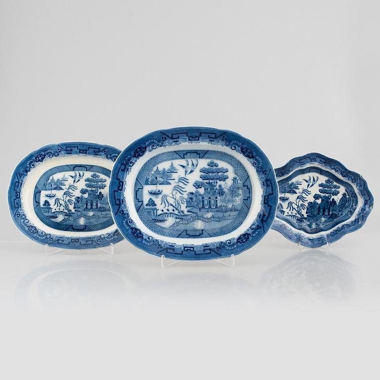 Matservis, flintgods, "Davenport Willow", Booths, England, tidigt 1900-tal.