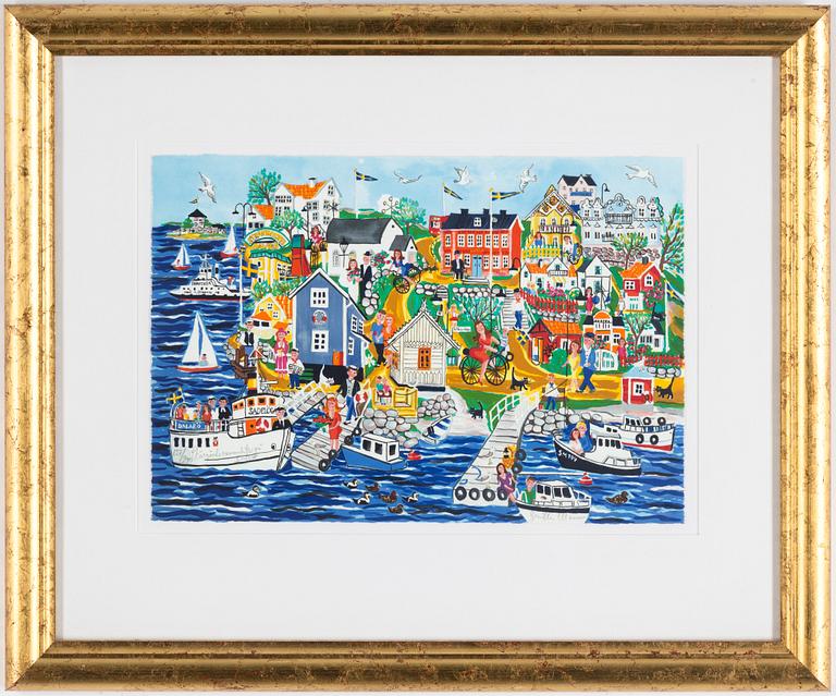 GUNILLA MANN, A color litograph, signed and numbered 127/290.