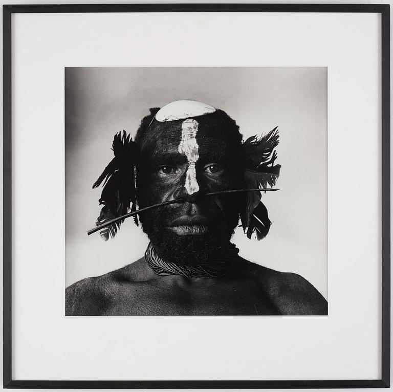 Irving Penn, "Tribesman with Nose Ornament (New Guinea, 1970)".