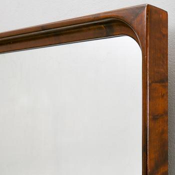 A 1940/50s  walnut mirror.