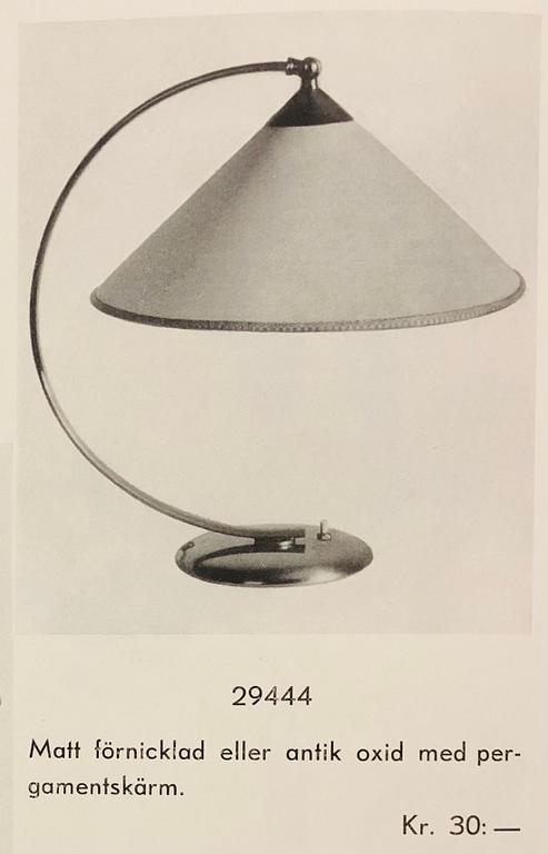 Erik Tidstrand, a table lamp, model "29444", Nordiska Kompaniet, 1930s.