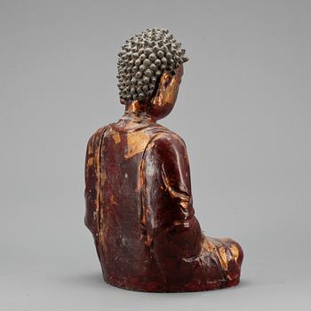 FIGUR, lergods, Buddha, tidigt 1900-tal.