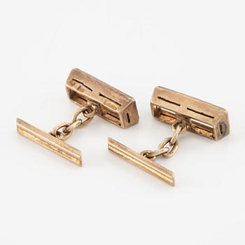 Manschettknappar, ett par, silver med bergkristall, Ryssland, Sovjet.