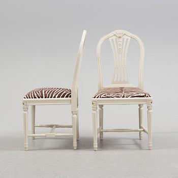 Six Gustavian style chairs, second half of the 20th Century.