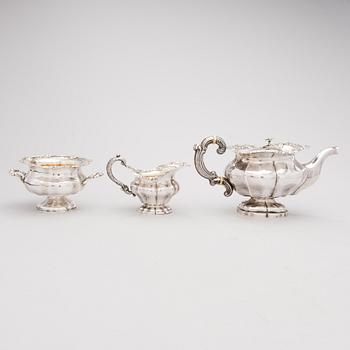 TESERVIS, 3 DELAR, silver, St Petersburg, mitten av 1800-talet.