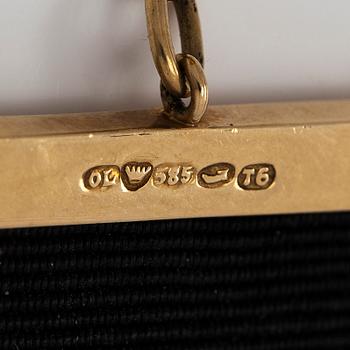Eterna, pocket watch, savonette, 50 mm, 18K gold, chain 14K.