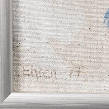 Svenolov Ehrén, Winter scene with a timber shed.