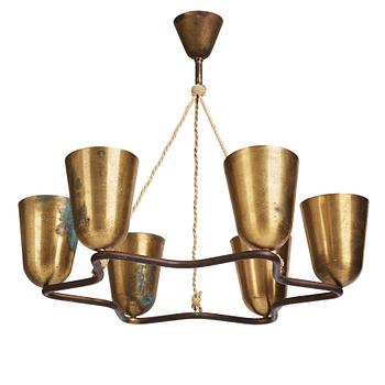 383. A Swedish Modern brass ceiling lamp, 1940's.