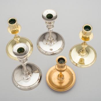 PARTI LJUSSTAKAR, 5 st, Westerås metallfabrik, 1800-tal.