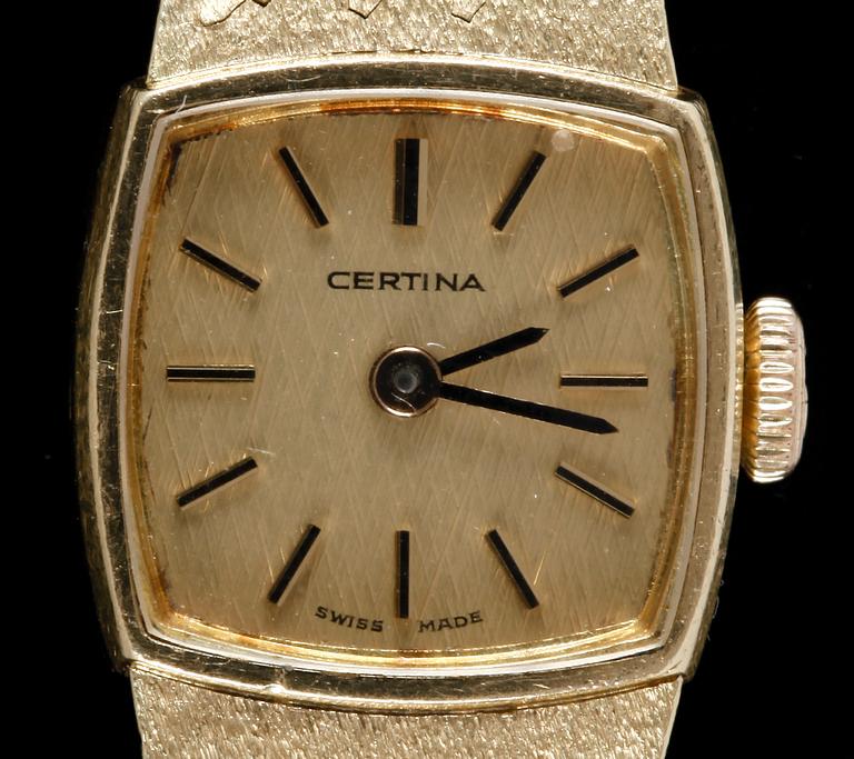 DAMARMBANDSUR, Certina, 18k guld, 1900-talets sista kvartal. Totvikt 32,7g.