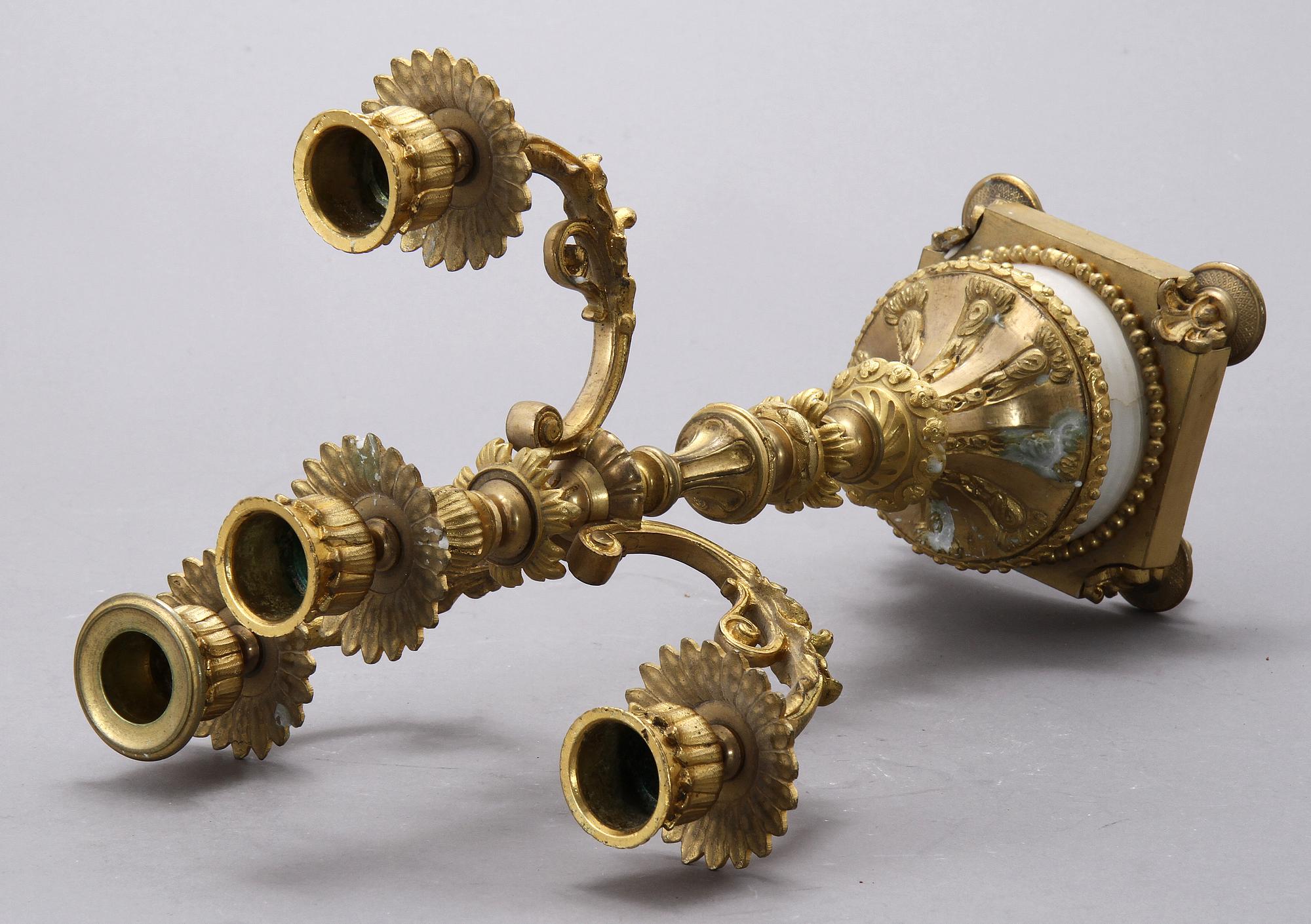 KANDELABRAR, ett par, 1800-talets andra hälft.