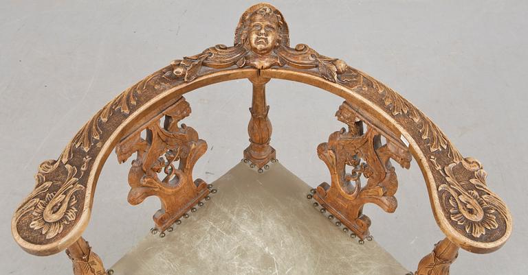 PUDERSTOL, renässansstil, omkring 1900.