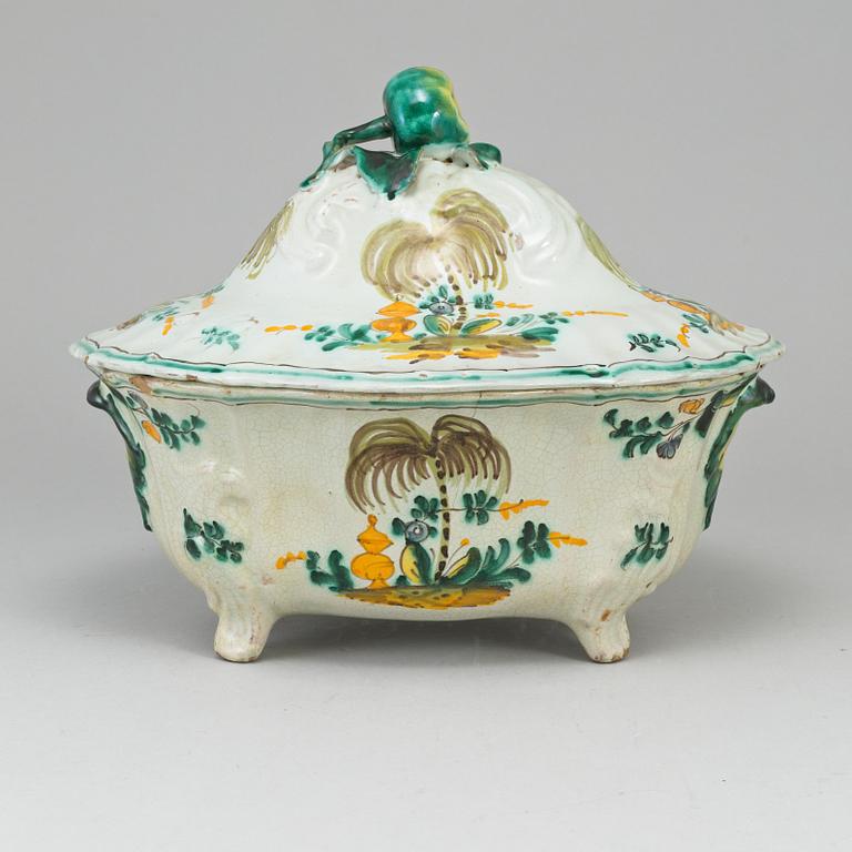 A faience tureen with cover, Northern Europe, 19th Century.