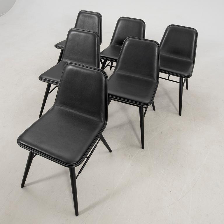 Space Copenhagen chairs, 6 pieces "Spine" for Fredericia Furniture Denmark, 2020s.