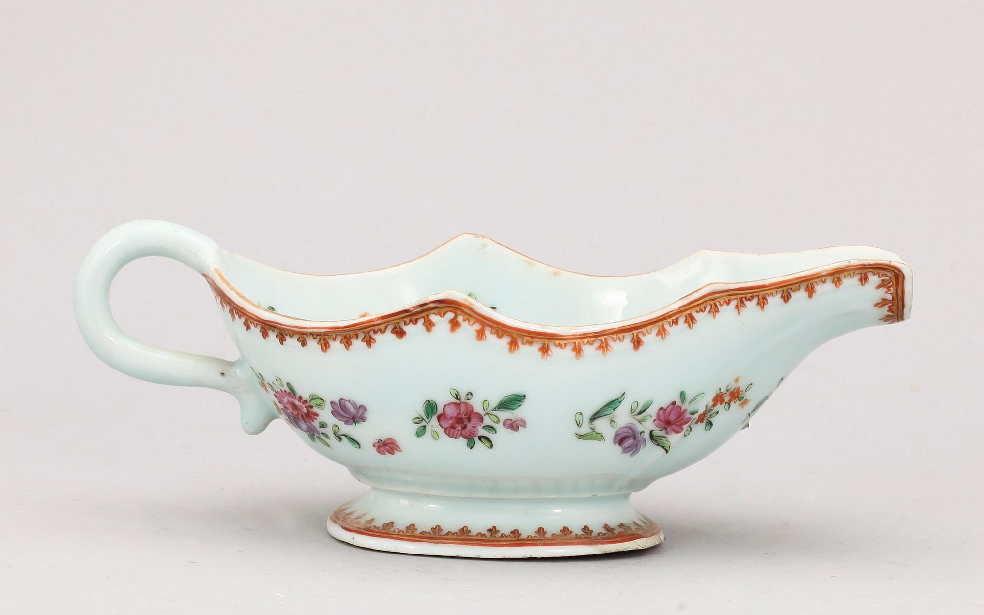 SÅSSNIPA, kompaniporslin. Qing dynastin, Qianlong (1736-95).