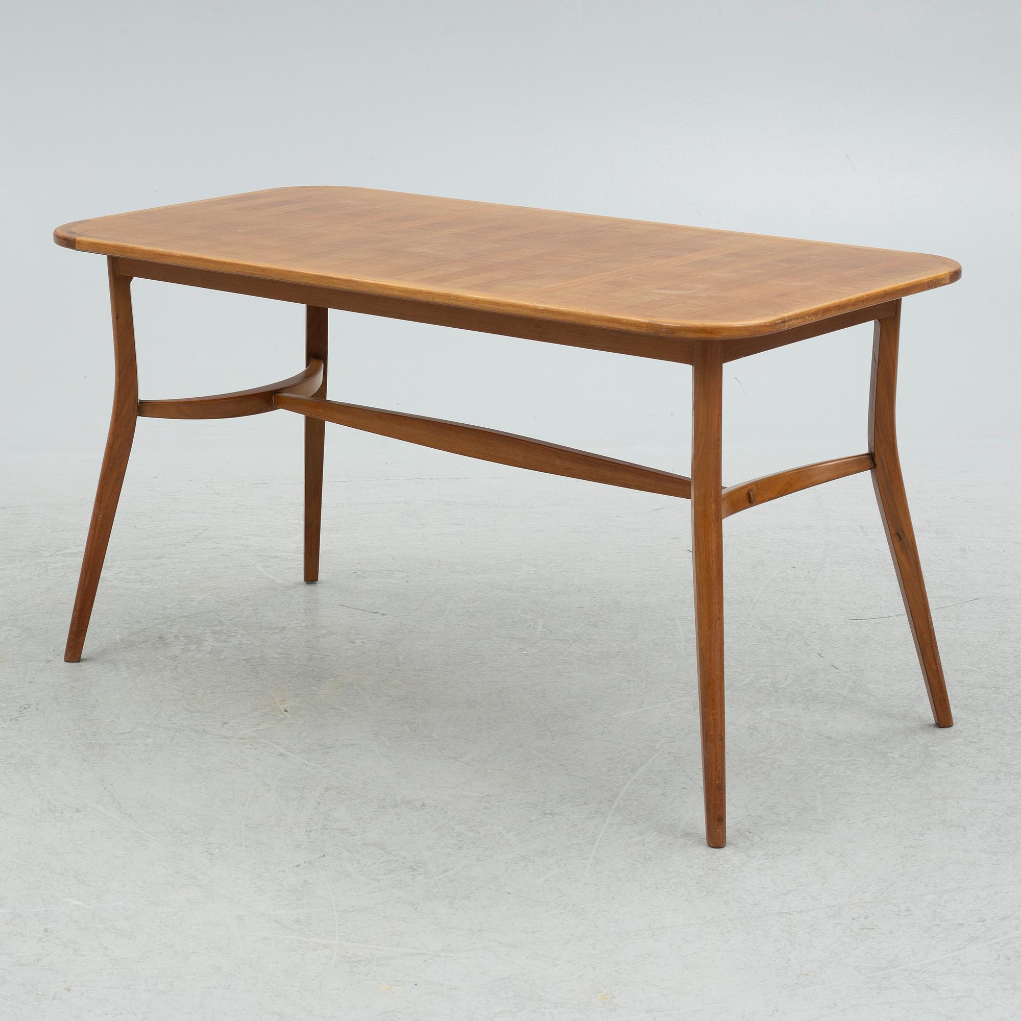 Carl Axel Acking, soffbord, snickare Bertil Andersson, 1955.