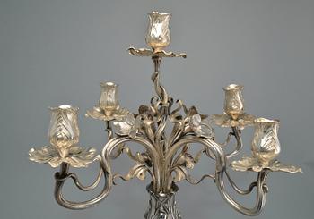 CANDELABRA, 800 silver. Germany c. 1900 2 parts. Weight 1840 g.