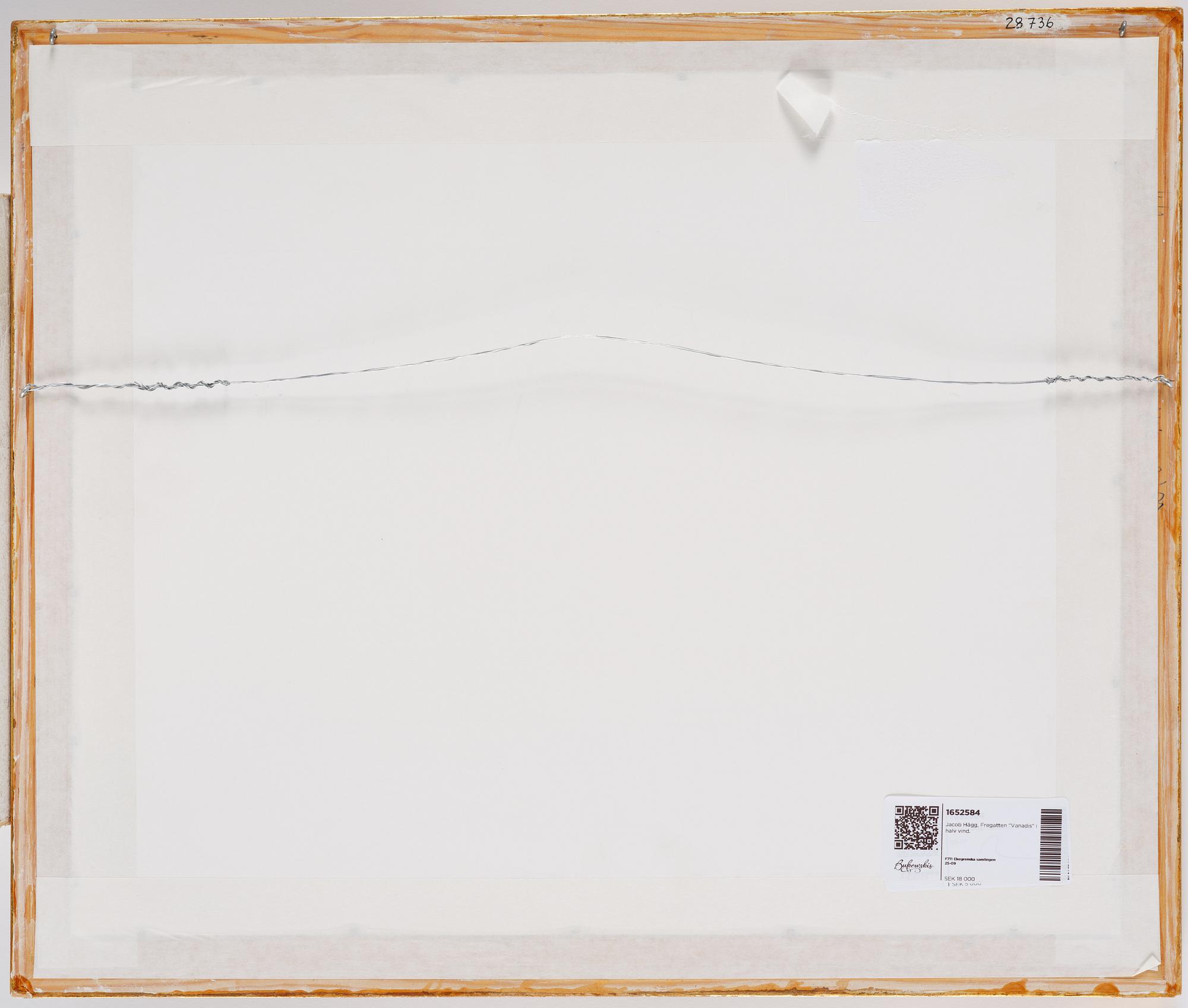 Jacob Hägg, The frigate "Vanadis" on a beam reach.