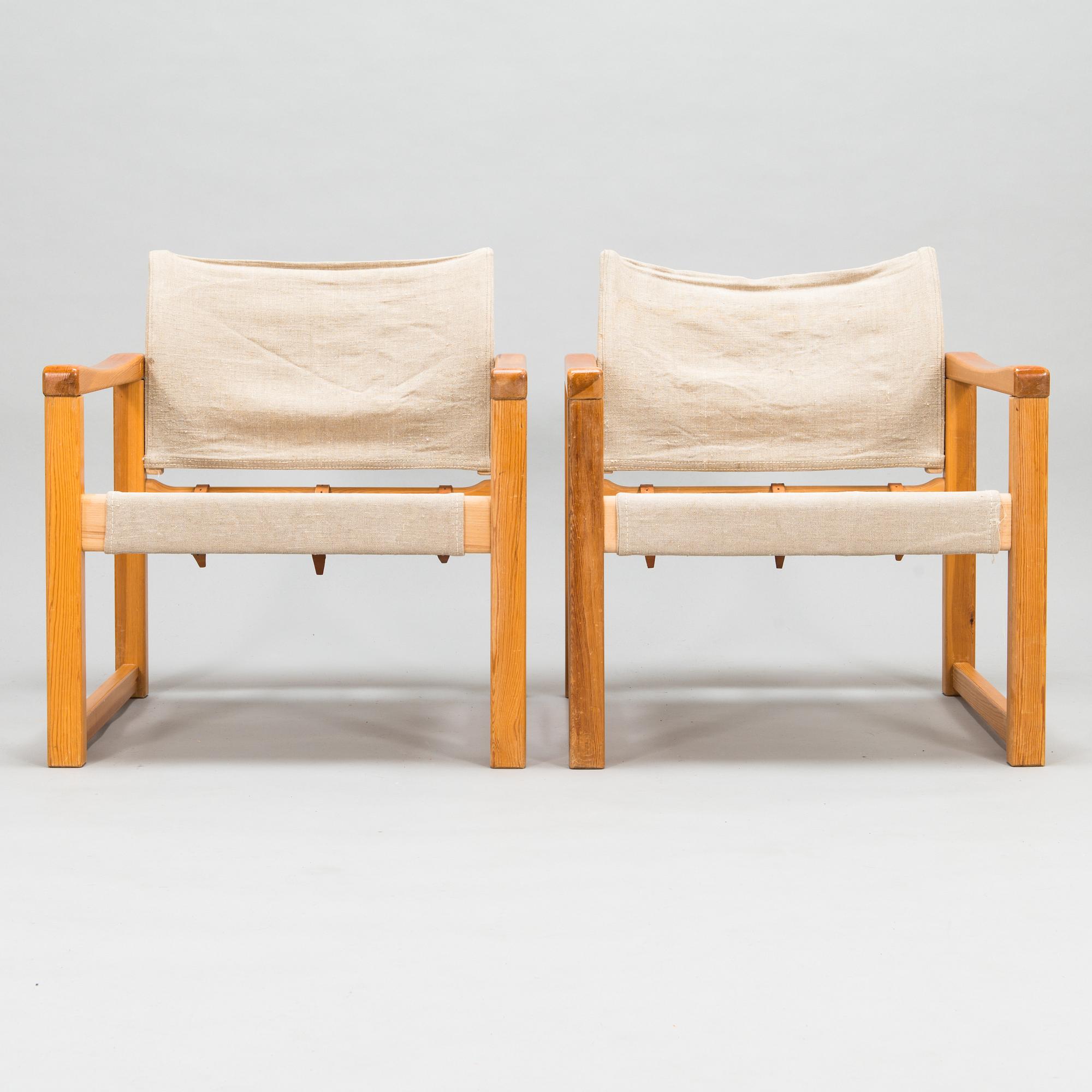 Karin Mobring, A pair of 1970's 'Diana' safari chairs for Ikea.