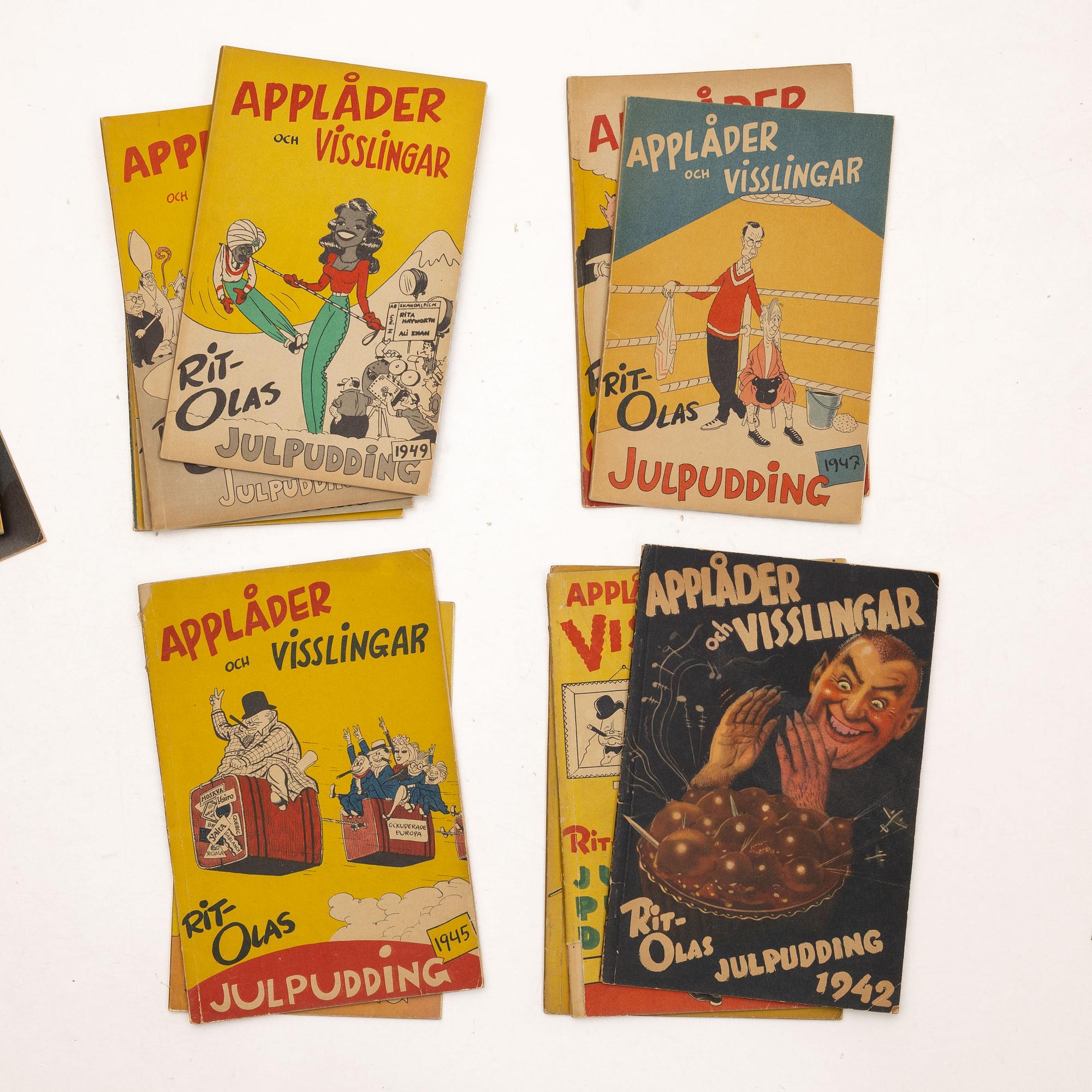 Serietidningar, 40 st, "Applåder & Visslingar", "Lutfisken" & "Kaspers Jul", 1917-1966.