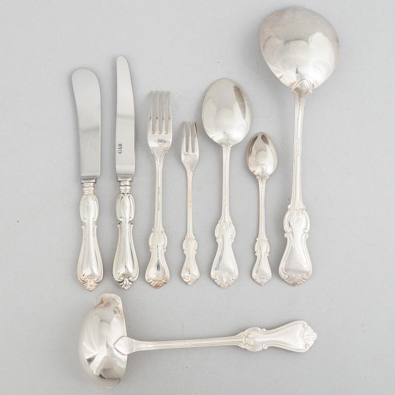 A 58-piece silver  cutlery service, 'Olga', GAB, Eskilstuna/Stockholm, 1965-2007.