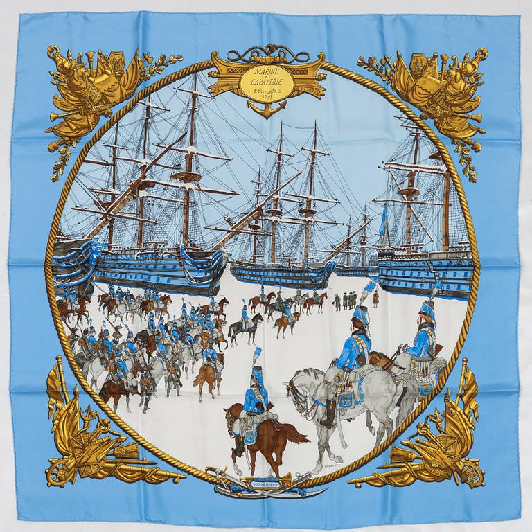 Hermès, scarf, "Marine et Cavalerie".