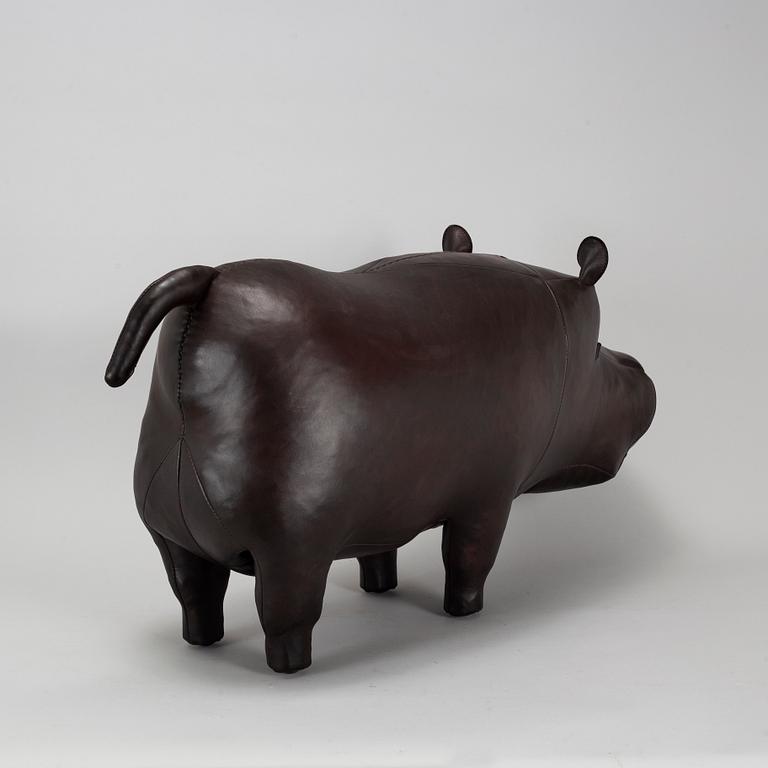 A leather footstool by Dimitri Omersa & Co.