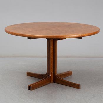 A walnut vereered dining table, mid 20th Century.