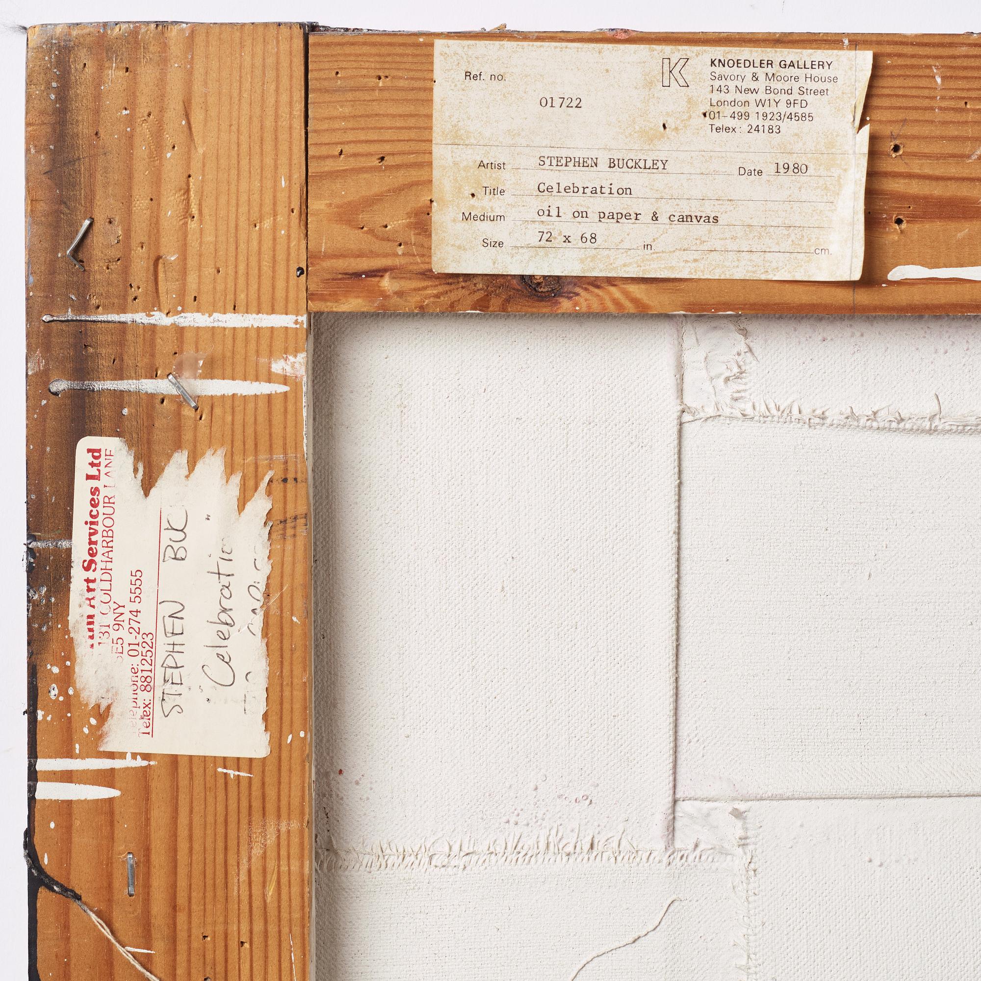Stephen Buckley, oil on paper on canvas, executed in 1980.