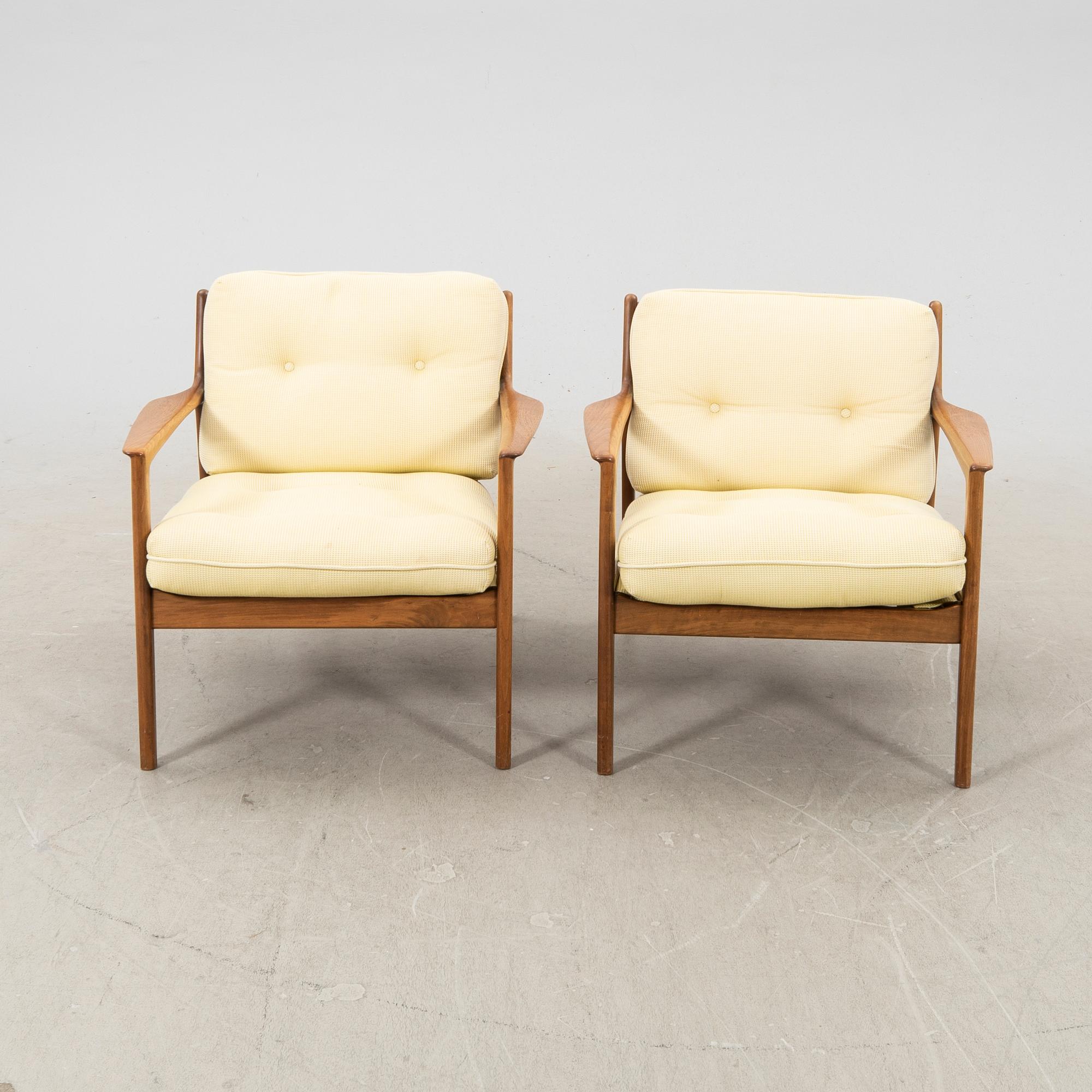 Folke Ohlsson, fåtöljer, ett par,” USA 75”, Dux, 1960-tal.