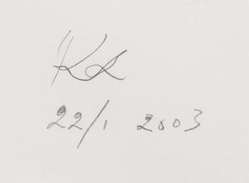 KUUTTI LAVONEN, water colour, signed and dated 22/1 2003.