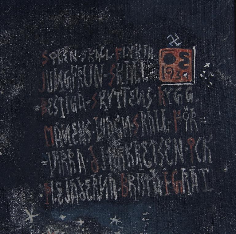 OSSIAN ELGSTRÖM, blandteknik på duk uppklistrad på pannå. Monogramsign och dat 1939.