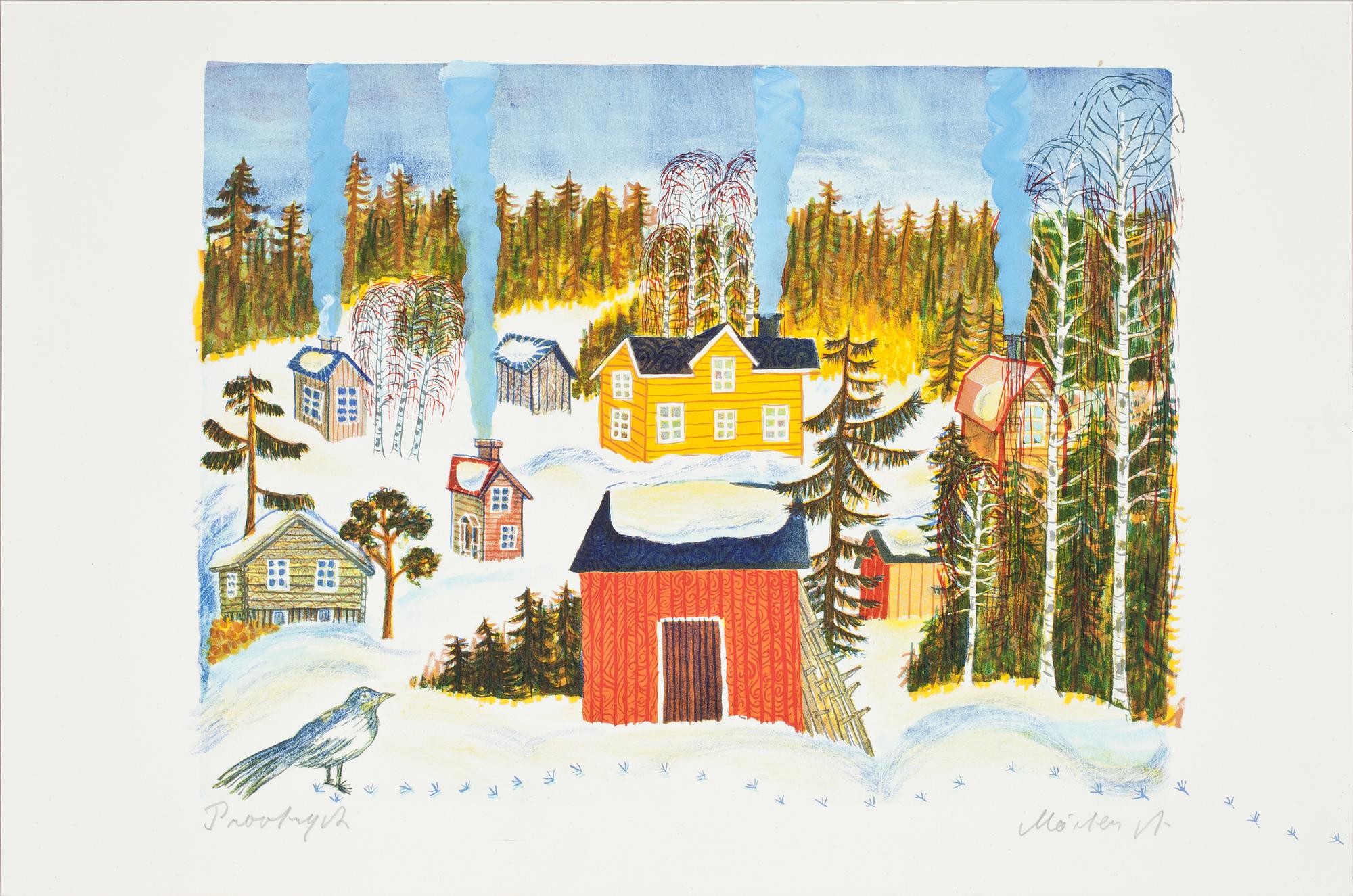 MÅRTEN ANDERSSON, mapp med 5 färglitografier, samtl sign, provtryck.