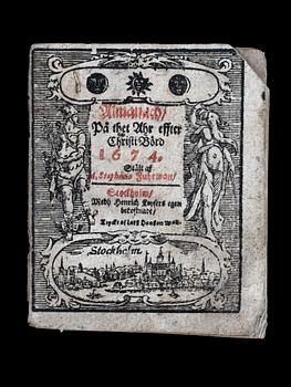 ALMANACKA, Fuhrman, Stockholm 1674.