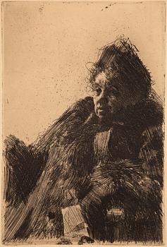 Anders Zorn, etsning, 1891, från den osignerade upplagan ur tidskriften "PAN", 1895.